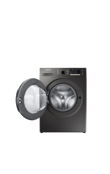 غسالة ملابس اوتوماتيك سامسونج، 9 كيلو، بموتور انفرتر، شاشة ديجيتال، 1400 لفة، WW90T4040CX1 - فضي داكن-فرز تغليف بسبب الكرتونة  Image 3 Preview
