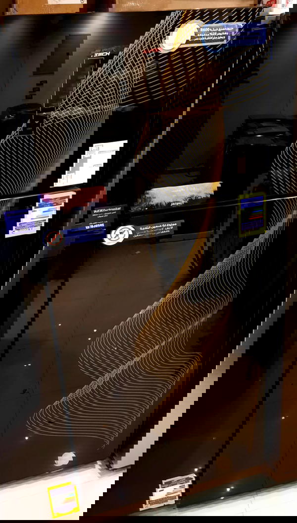 ثلاجة يونيون اير سوبرتك 545 لتر زجاج اسود رسمة طاووس ذهبي-URN-650D  Image 2 Preview