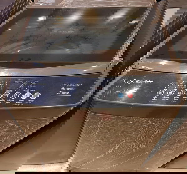 وايت بوينت غسالة ملابس 12 كيلو فوق أوتوماتيك ديجيتال باب زجاجي هيدروليك لون رمادي غامق WPTL12DGGLA Image 2 Preview