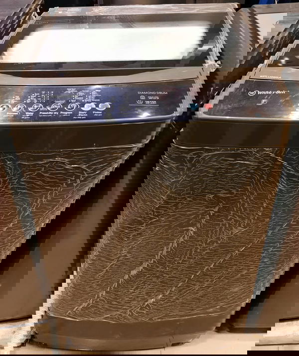 وايت بوينت غسالة ملابس 12 كيلو فوق أوتوماتيك ديجيتال باب زجاجي هيدروليك لون رمادي غامق WPTL12DGGLA Image 7 Preview