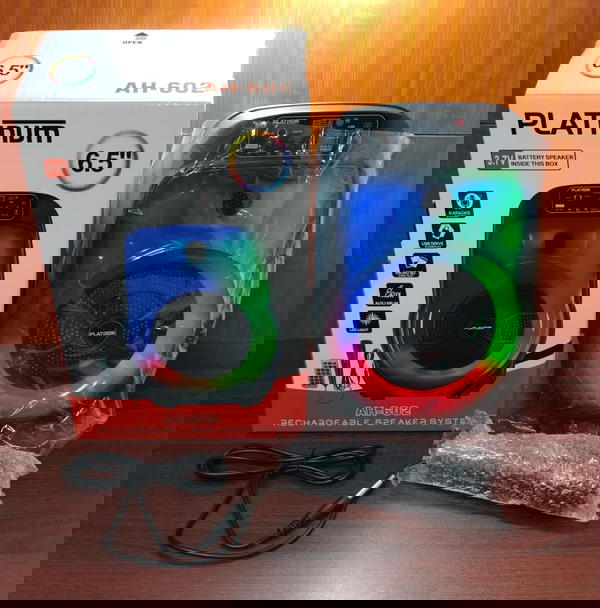 اسبيكر بلوتوث شحن 6.5 بوصه مضئ ضمان Platinum Ah602 Image 1 Preview