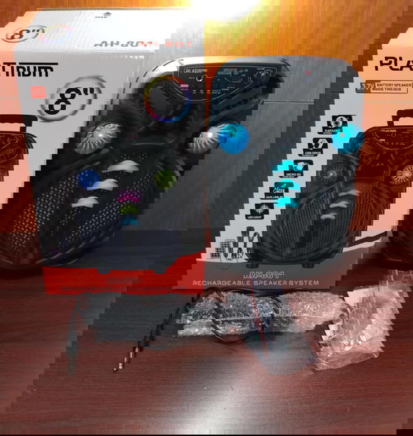 اسبيكر بلوتوث شحن 8 بوصه مضئ ضمان Platinum Ah801 Image 2 Preview