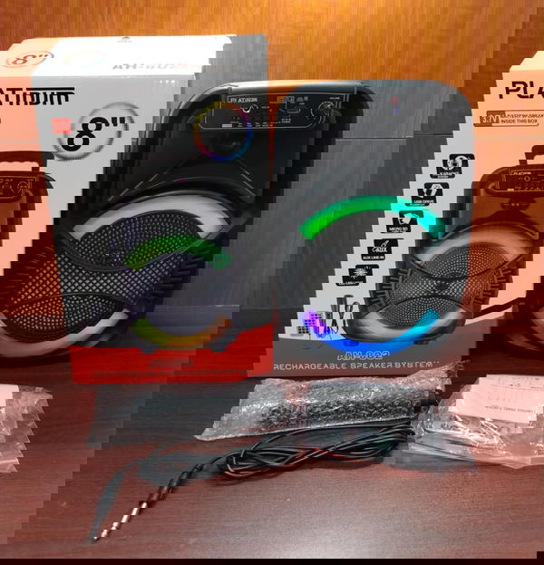 اسبيكر بلوتوث شحن 8 بوصه مضئ ضمان Platinum Ah802 Image 1 Preview