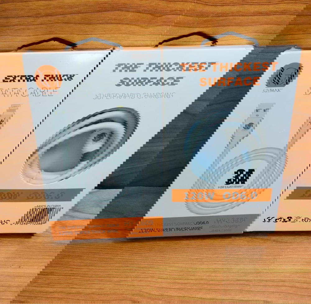 كابل ايفون 120 وات OD6.0 ضمان GEMAX hy-c609 Preview Image