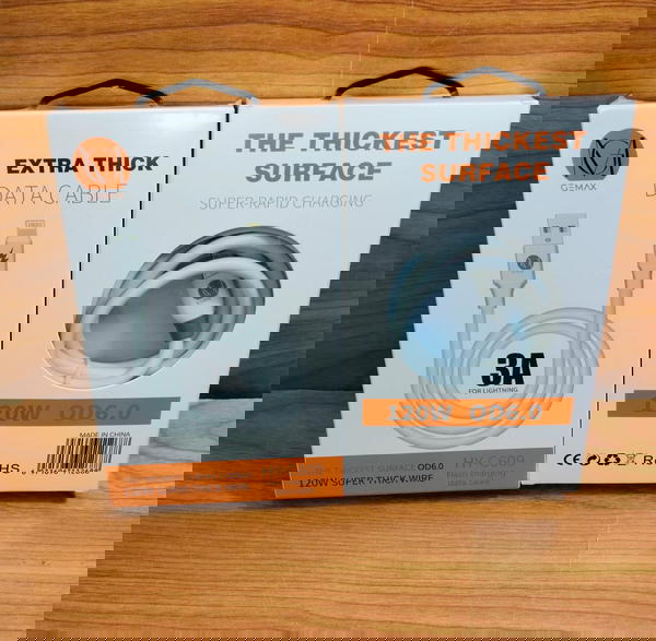 كابل ايفون 120 وات OD6.0 ضمان GEMAX hy-c609 Image 1 Preview