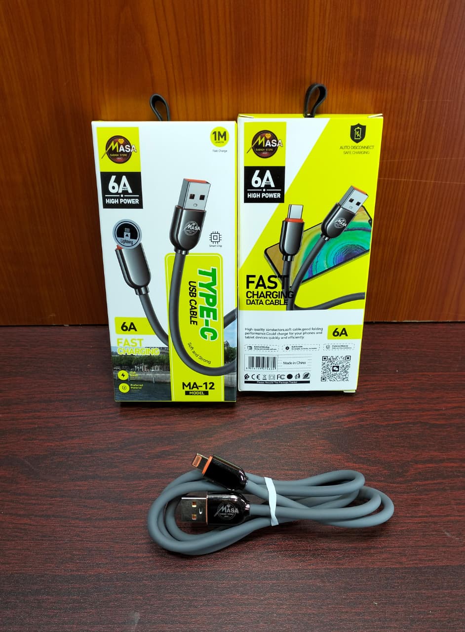 كابل ايفون 6 امبير طرف معدن ضمان MASA ma12 Preview Image