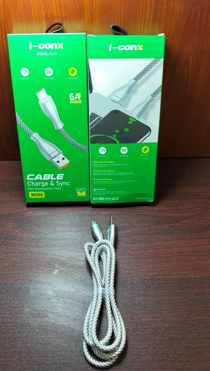 كابل ميكرو 6 امبير مضئ ضمان I-conx k15 Preview Image