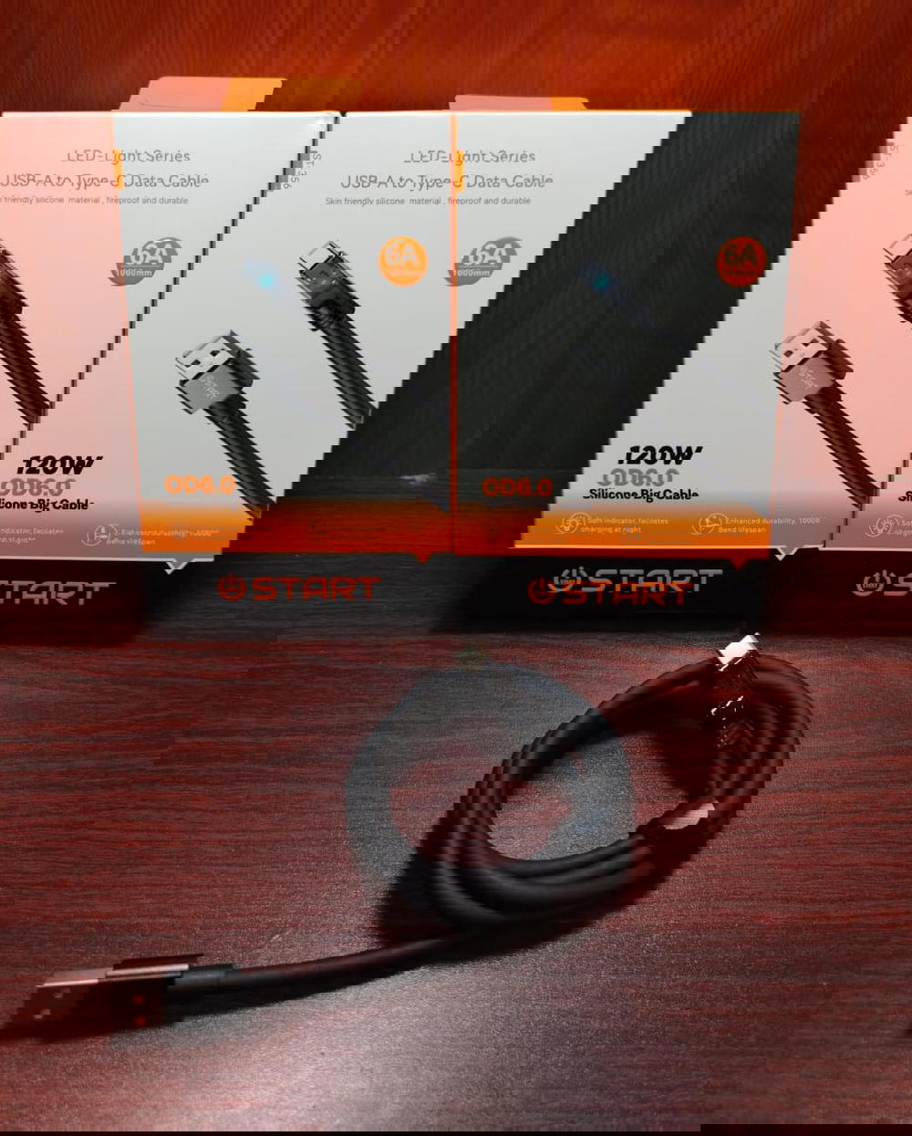كابل تايب سي 120 وات مضئ ضمان Start st356 Preview Image