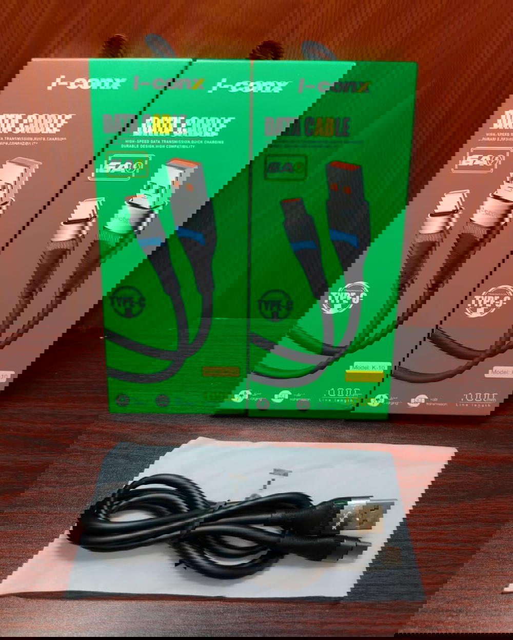 كابل تايب سي 6 امبير مضئ ضمان I-conx k10 Preview Image