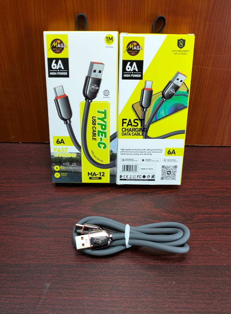 كابل تايب سي 6 امبير طرف معدن ضمان MASA ma12 Preview Image
