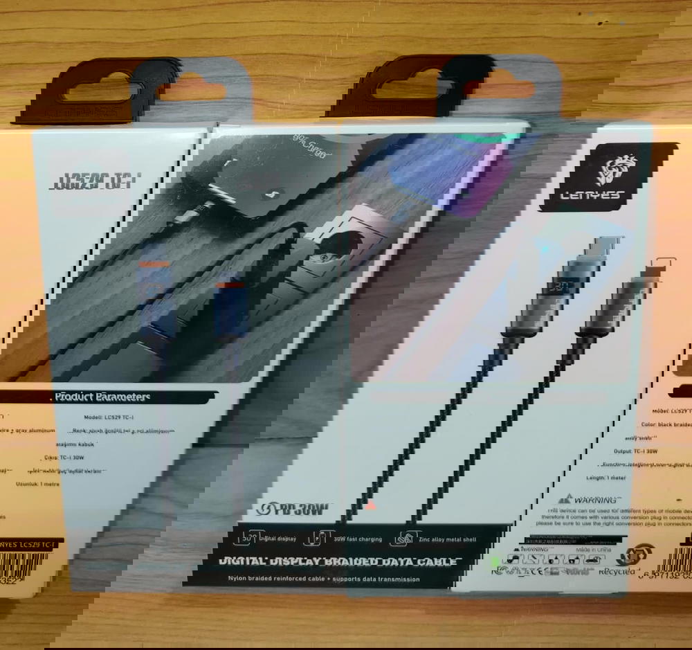 كابل تايب سي ايفون 30 وات شيلد عداد ضمان LENYES lc529 Preview Image