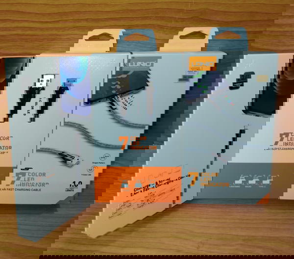 كابل تايب سي شيلد مضئ 7 لون ضمان LDNiO Ls461 Image 1 Preview