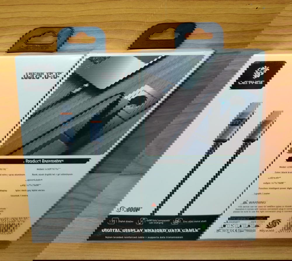 كابل تايب سي طرفين 100 وات شيلد عداد ضمان LENYES lc529 Preview Image