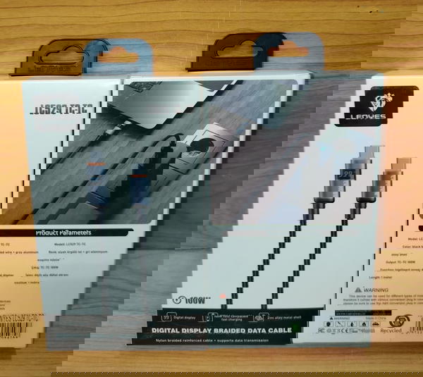 كابل تايب سي طرفين 100 وات شيلد عداد ضمان LENYES lc529 Image 1 Preview