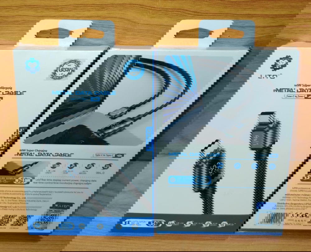 كابل تايب سي طرفين 60 وات شيلد عداد ضمان LITO ld15cc Preview Image