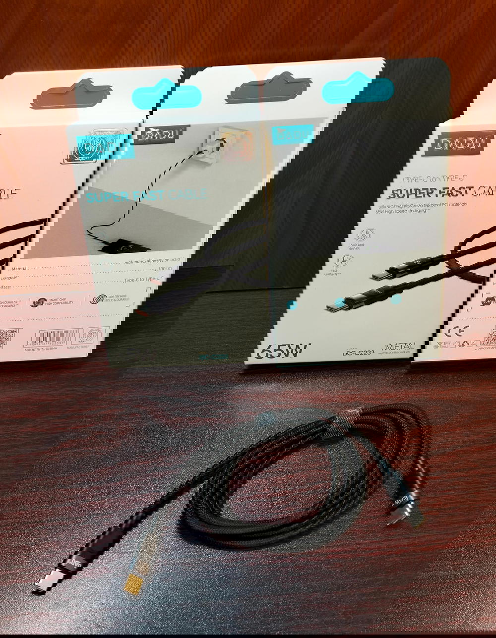 كابل تايب سي طرفين 65 وات شيلد ضمان DADU DC223 Preview Image