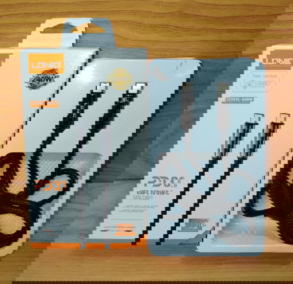 كابل تايب سي طرفين شيلد 240 وات ضمان LDNiO lc921c Image 1 Preview