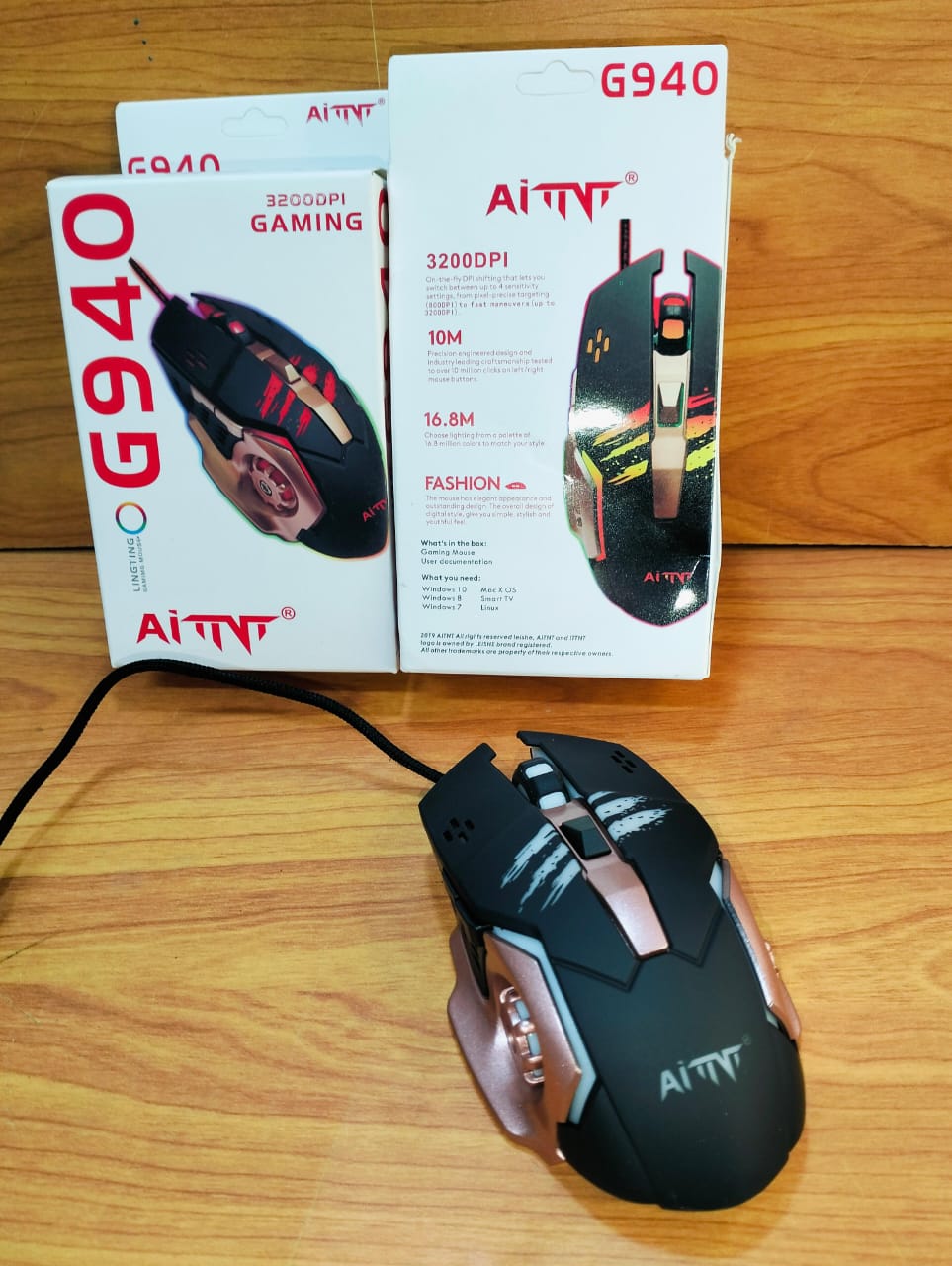 ماوس جيمنج معدن مضئ ضمان AiTNT g940 Preview Image
