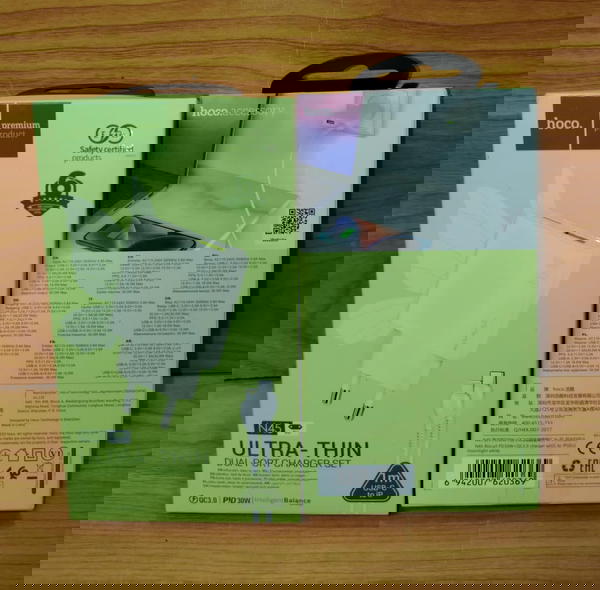 شاحن ايفون 2 مخرج 30 وات PD كوالكوم ضمان Hoco n45 Image 1 Preview