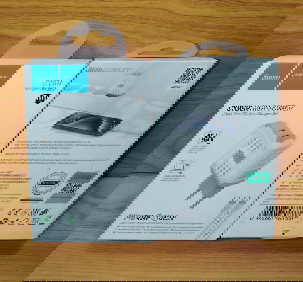 شاحن تايب سي 2 مخرج 45 وات PD كوالكوم ضمان Hoco c137 Preview Image