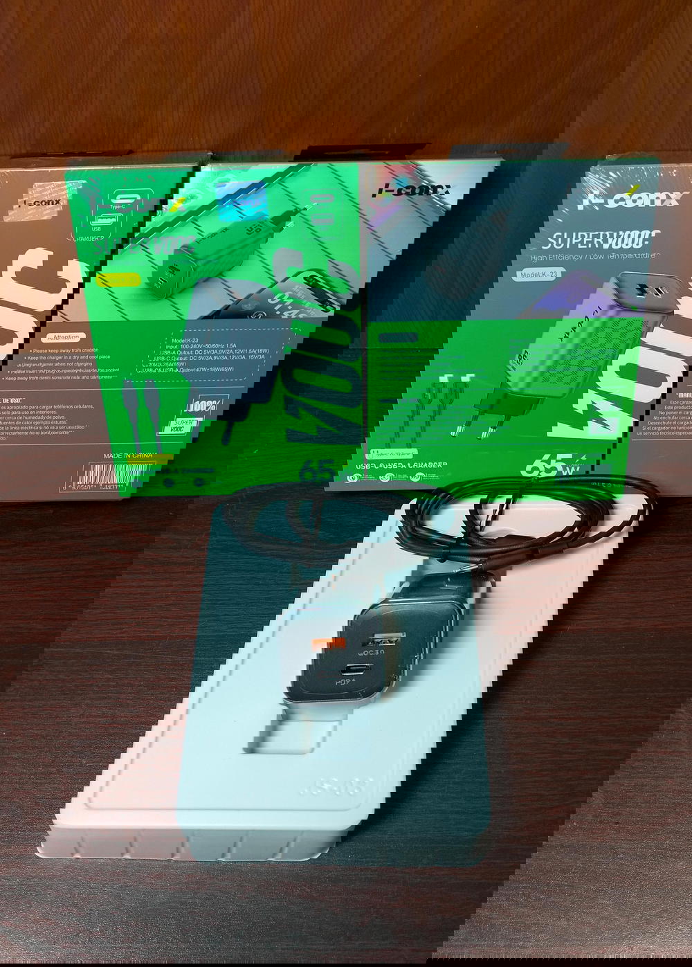 شاحن تايب سي 60 وات 2 مخرج ضمان I-conx k23 Preview Image