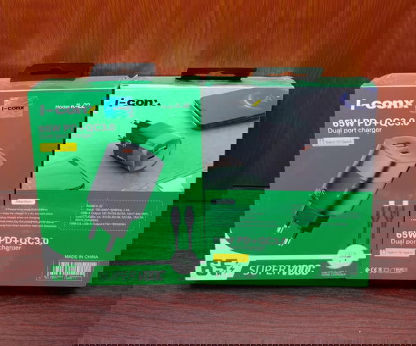شاحن تايب سي 65 وات 2 مخرج PD ضمان I-conx k-22 Image 1 Preview