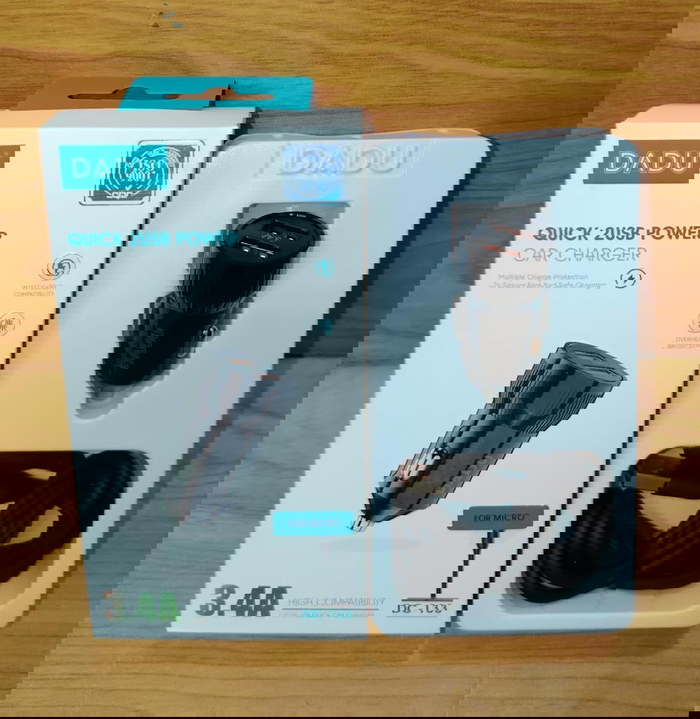 شاحن سياره ميكرو 2 مخرج 3.4 امبير ضمان DADU dc133 Preview Image