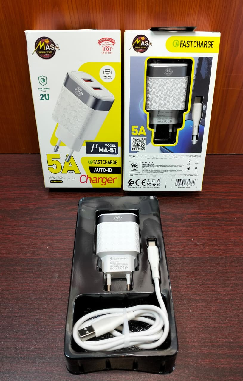 شاحن تايب سي 5 امبير 2 مخرج ضمان MASA ma51 Preview Image