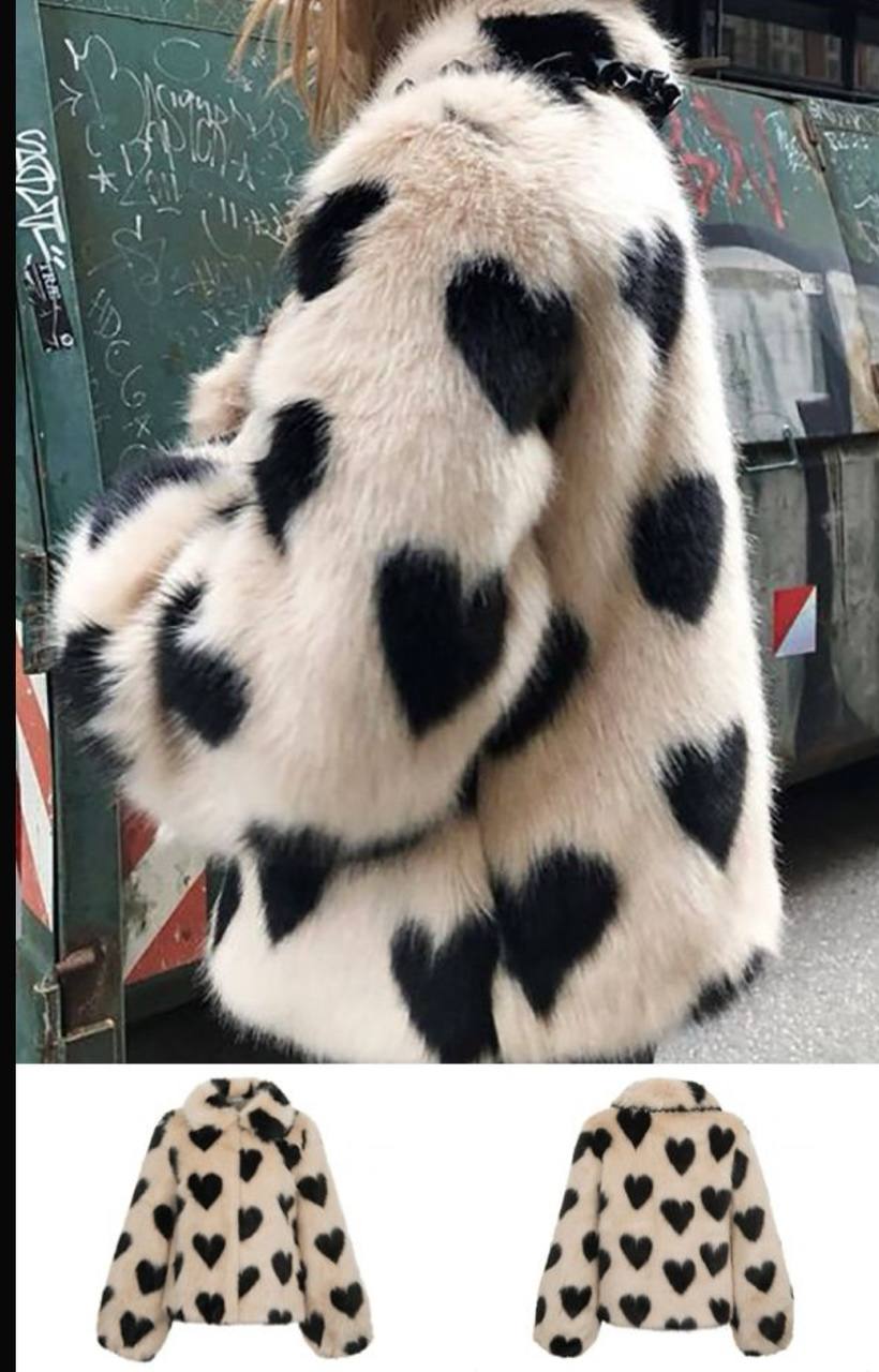 Heart shaped fur jacket  Preview Image
