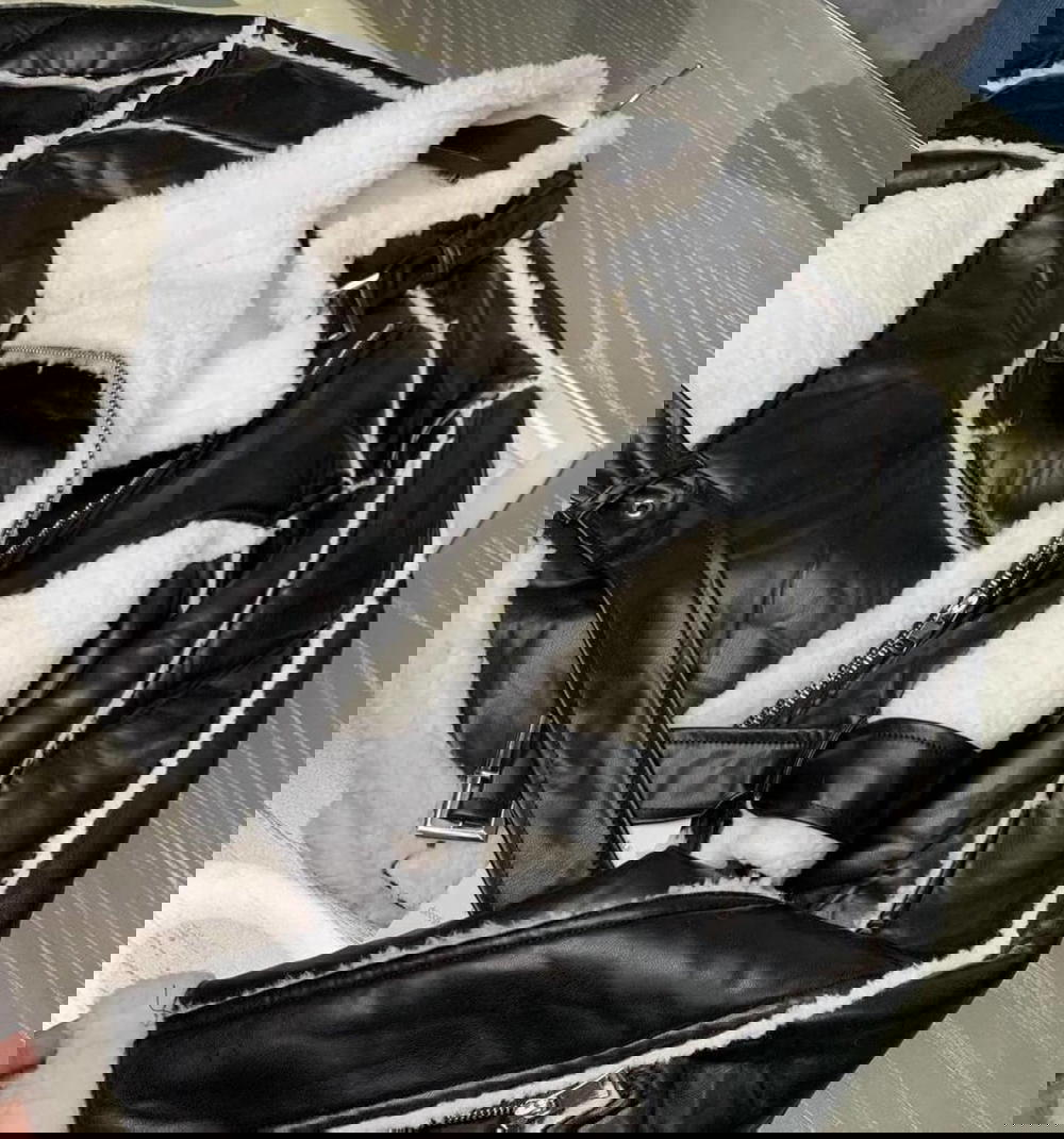 Leather jacket with fur Preview Image