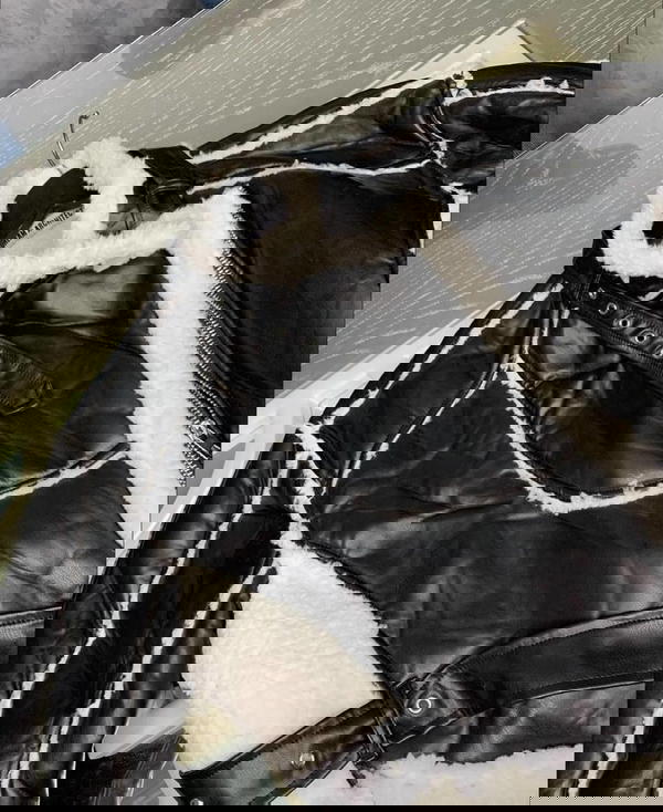 Leather jacket with fur Image 2 Preview