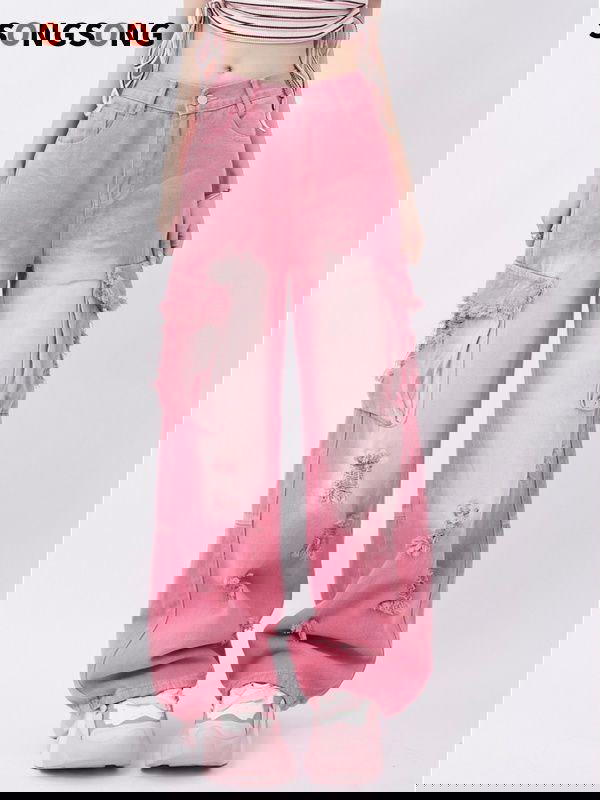 Pink Cargo Pants Image 3 Preview