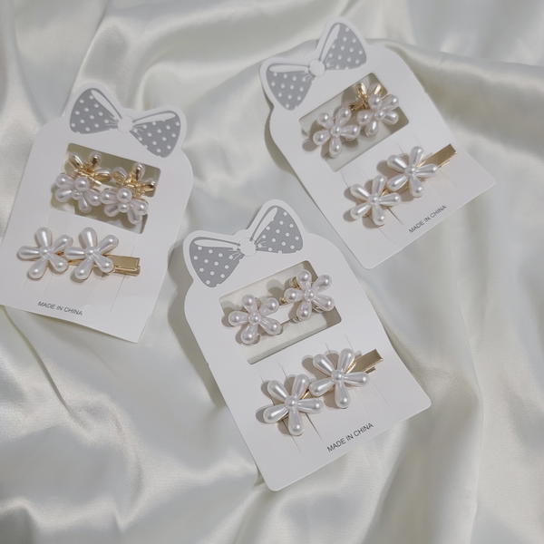 Hair Pin / Chic Pearl Pin   هير بيس مجموعه خطيرة ٣ قطع / لولي ٢ كلبس و ١ بنسه   Image 4 Preview