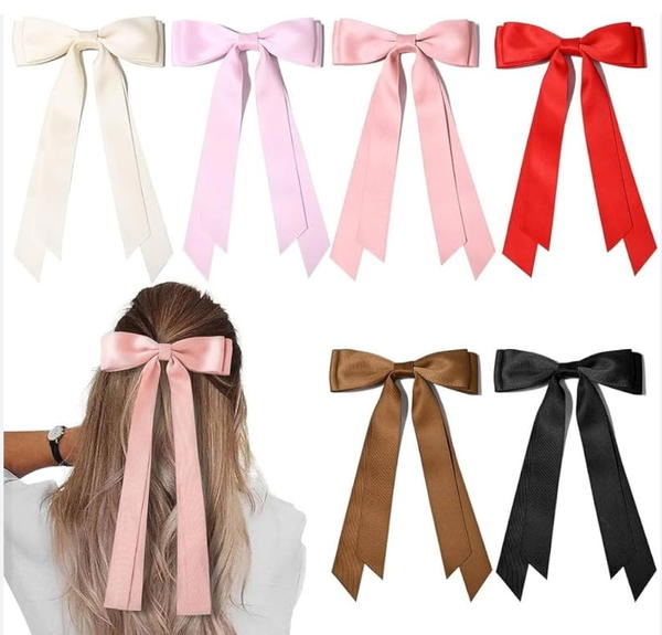 Hair Pin/ Slim Bow بنس فيونكة رفيعه مع شريطة  Image 3 Preview