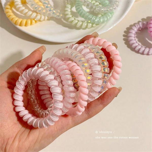 Hair Tie / Coil Hair Tie استك حلزوني عدد ٤   Image 2 Preview