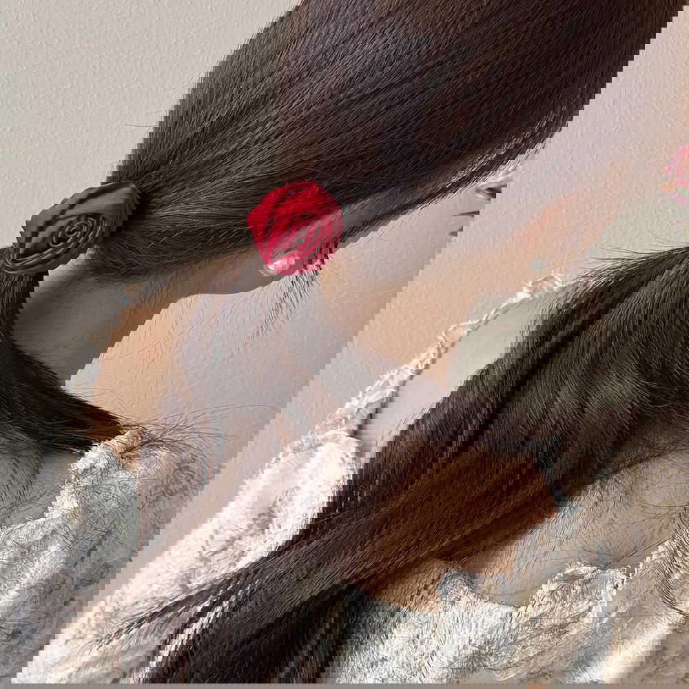 Hair Tie / Chic Flower Tie استك وردة ستان شيك Preview Image