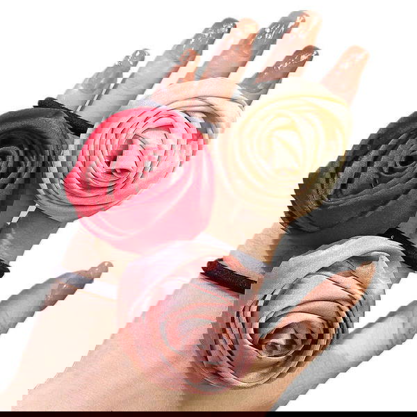 Hair Tie / Chic Flower Tie استك وردة ستان شيك  Image 4 Preview