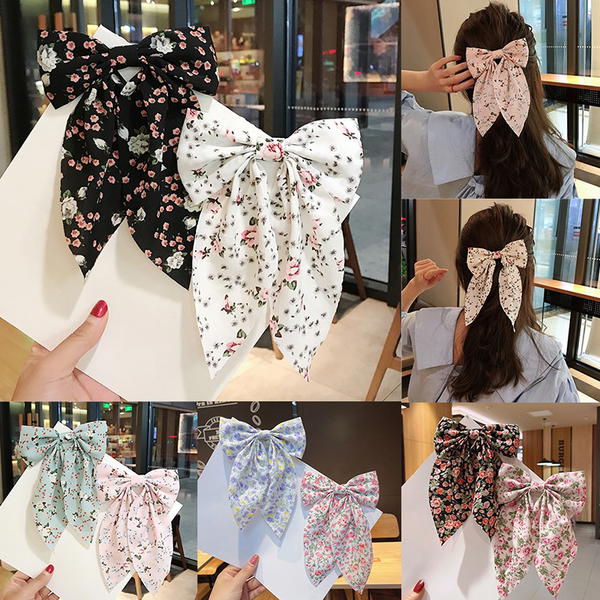 Hair Tie / Flowery Bow Ties فيونكة مشجر استك Image 1 Preview