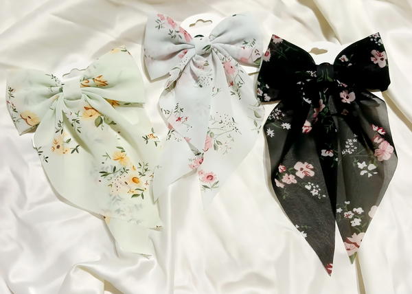 Hair Tie / Flowery Bow Ties فيونكة مشجر استك Image 2 Preview