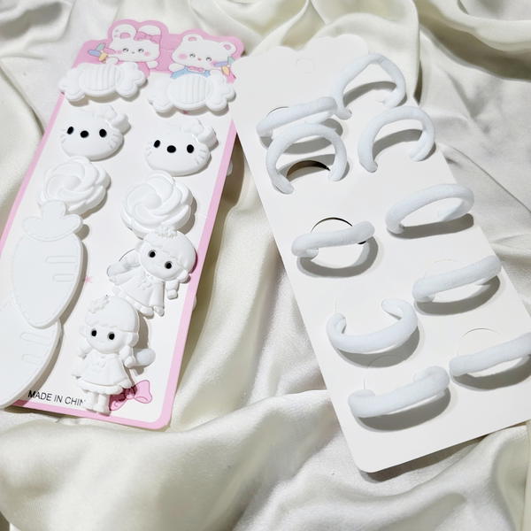 Hair Tie / Cute White Tie كارت اساتك ابيض ١٠قطع Image 4 Preview