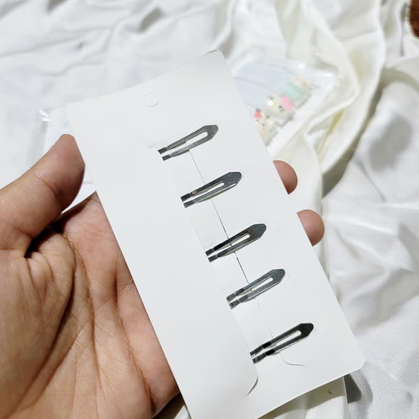 Hair Pin / Cute White Pins كارت بنس ابيض 5قطع Image 2 Preview