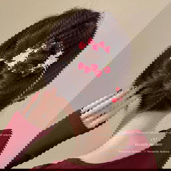 Hair Claw / Flowery Red Elegant Clip / كلبس شعر رويال انيق  Image 1 Preview