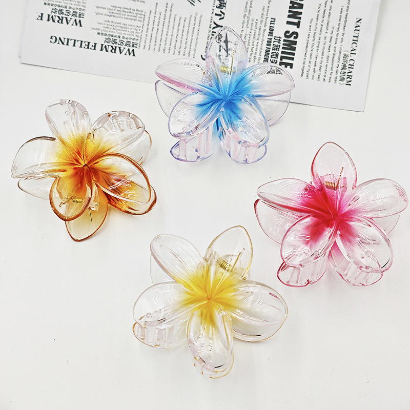 Hair Claw / Trendy Flower Clip كلبس شعر تريندي شفاف  Preview Image