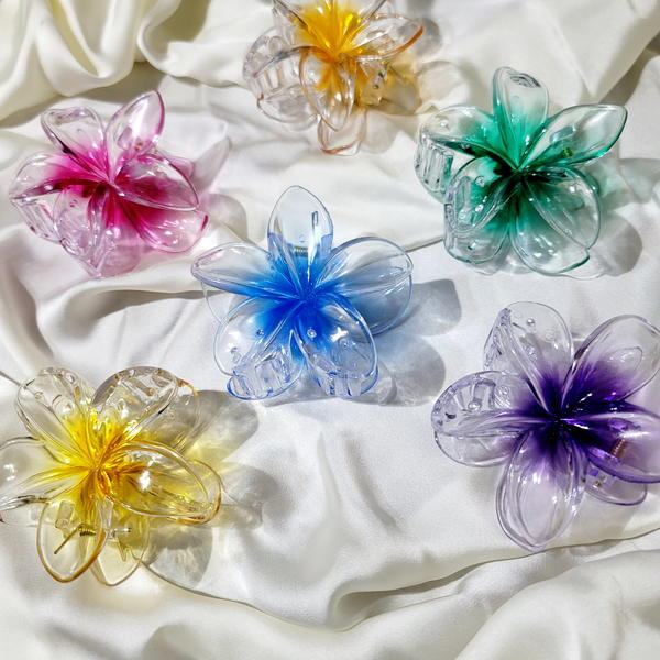 Hair Claw / Trendy Flower Clip كلبس شعر تريندي شفاف  Image 2 Preview