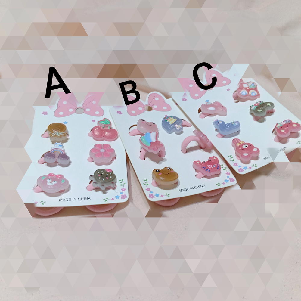 Hair tie / Cute Ties [x6] كارت توك استك ٦ قطع Preview Image