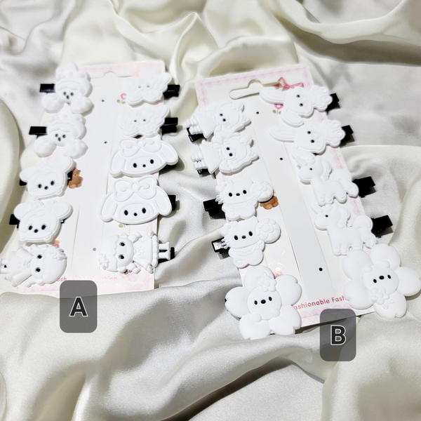 Hair Pin / Cute White Pins كارت بنس ابيض ١٠قطع Image 2 Preview