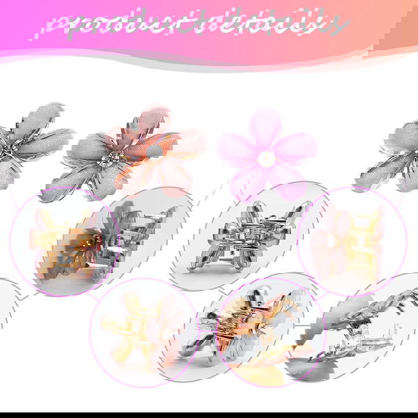 Hair Clips / Flower Mini Clips (4 pcs)توك شعر ورد صغيرة (٤ قطع) Image 5 Preview