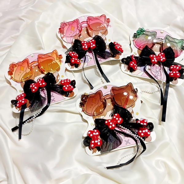 Care / Eye Glasses + 3 Hair Pins نضارة اطفال مع ٣ بنس شعر هدية  Image 5 Preview