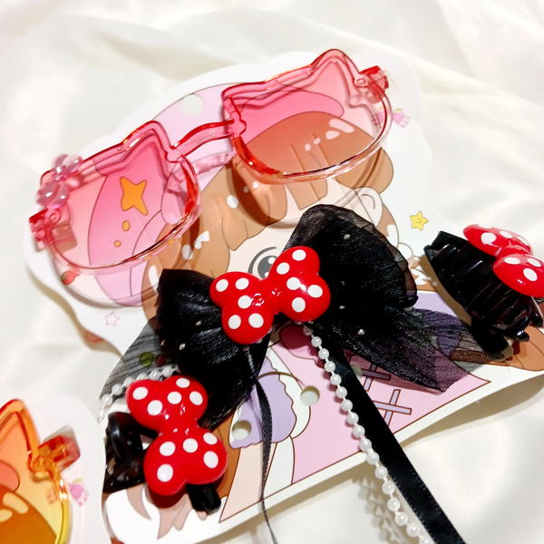 Care / Eye Glasses + 3 Hair Pins نضارة اطفال مع ٣ بنس شعر هدية  Image 6 Preview