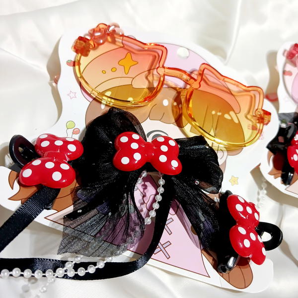 Care / Eye Glasses + 3 Hair Pins نضارة اطفال مع ٣ بنس شعر هدية  Image 9 Preview